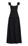 Markarian Alanna Ruffled Tiered Taffeta Gown In Black