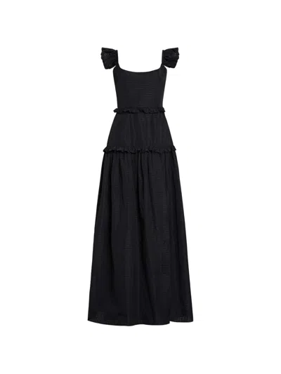 Markarian Alanna Ruffle-tiered Maxi Dress In Black