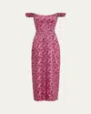 Markarian Amina Floral Sequined Off-shoulder Midi Dress