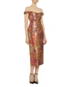 Markarian Amina Metallic Brocade Dress In Multicolor