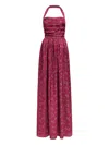 Markarian Anastasia Floral Ruched Halter Dresse In Pink