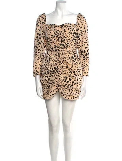 Pre-owned Markarian Animal Print Mini Dress In Neutral
