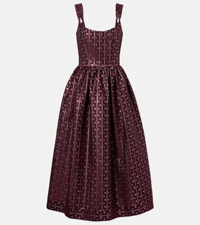 Markarian Apple Bow-detail Bustier Dress In Burgundy