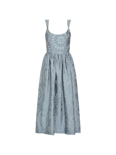 Markarian Apple Floral-organza Corset Midi Dress In Multi