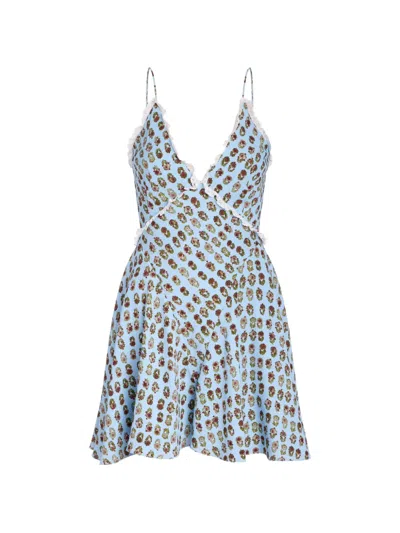 Markarian Aristea Sunflower-print Mini Dress In Blue