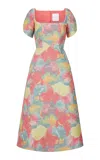 Markarian Astrid Floral Brocade Midi Dress In Multi