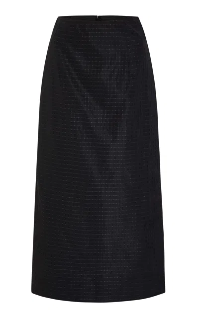 Markarian Betsy Taffeta Pencil Skirt In Black
