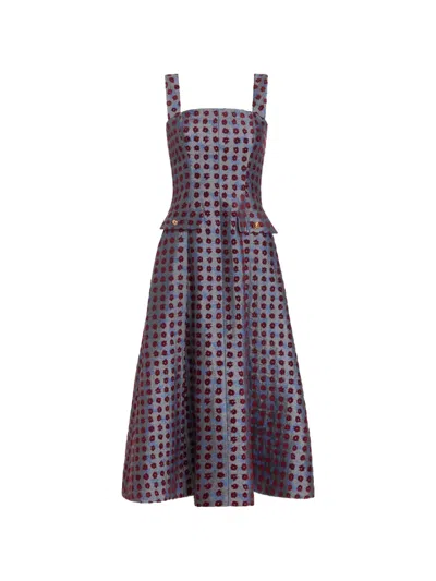 Markarian Birdie Floral-jacquard Midi Dress In Multi