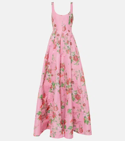 Markarian Botticelli Floral Gown In Pink Floral Ikat