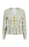 Markarian Brenna Sequined Cotton-blend Peplum Jacket In Multi