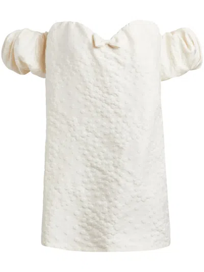 Markarian Brigitte Brocade-effect Silk Dress In 白色