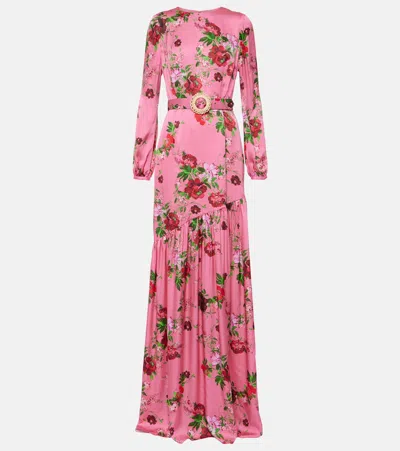 Markarian Calypso Floral Gown In Pink