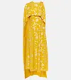 Markarian Caped Silk-blend Midi Dress In Yellow