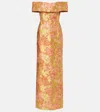 Markarian Clover Embellished Floral Gown In Yellow