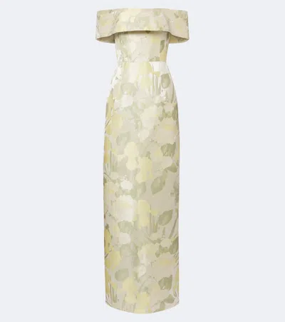 Markarian Clover Floral Gown In Yellow