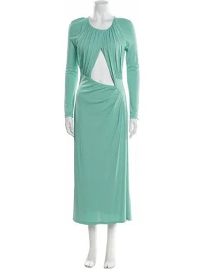 Pre-owned Markarian Crew Neck Long Dress In Green