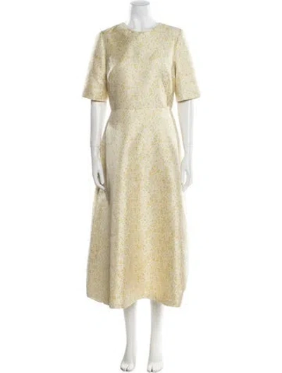 Pre-owned Markarian Crew Neck Long Dress In Neutral