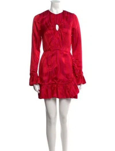 Pre-owned Markarian Crew Neck Mini Dress In Red