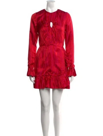 Pre-owned Markarian Crew Neck Mini Dress In Red
