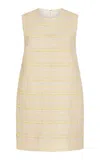 Markarian Daisy Striped-organza Mini Cocoon Dress In Animal Print