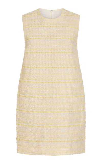 Markarian Daisy Striped-organza Mini Cocoon Dress In Animal Print