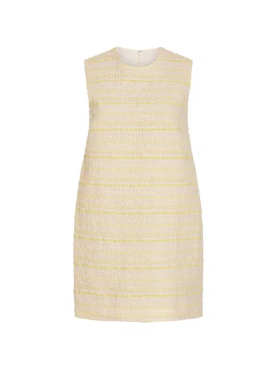 Markarian Daisy Striped-pattern Textured Mini Dress In Neutral