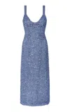Markarian Dancing Queen Diamond Shift Midi Dress In Metallic Blue
