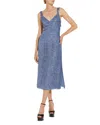 Markarian Dancing Queen Diamond Shift Midi Dress In Metallic Blue
