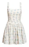 Markarian Daphne Ruched Cotton Mini Dress In Ivory
