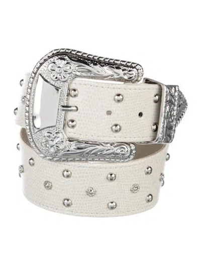 Pre-owned Markarian Embossed Leather Belt In Neutrals