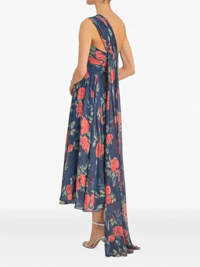 Markarian Erica Chiffon Midi Dress In Blue