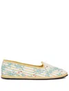 Markarian Floral-embroidered Ballet Flats In White