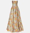 Markarian Floral Lame Brocade Corset Gown In Multi