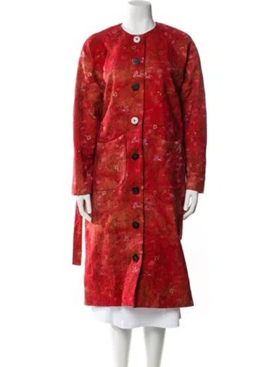 Pre-owned Markarian Floral Print Jacket W/ Tags In Red