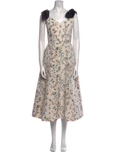 Pre-owned Markarian Floral Print Knee-length Dress In Neutral
