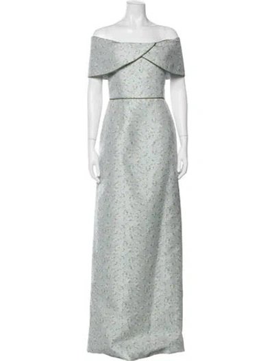 Pre-owned Markarian Floral Print Long Dress In Blue