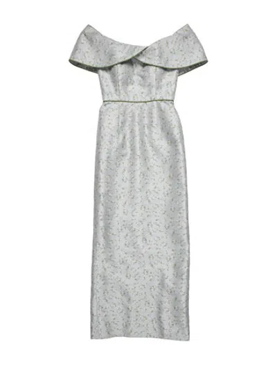 Pre-owned Markarian Floral Print Long Dress In Blue