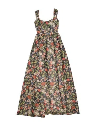 Pre-owned Markarian Floral Print Long Dress In Multi