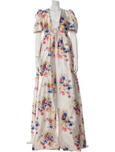Pre-owned Markarian Floral Print Long Dress In Multicolor