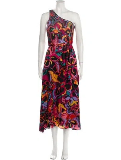 Pre-owned Markarian Floral Print Long Dress In Purple