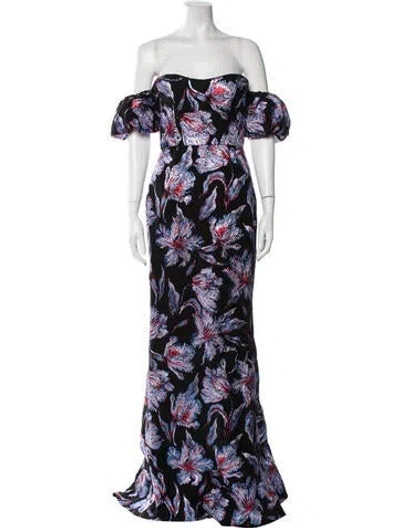 Pre-owned Markarian Floral Print Long Dress W/ Tags In Multi