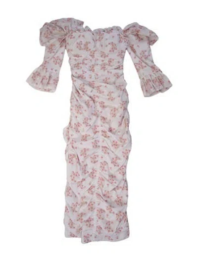 Pre-owned Markarian Floral Print Long Dress W/ Tags In Pink