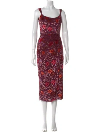 Pre-owned Markarian Floral Print Midi Length Dress