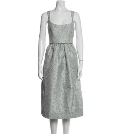Pre-owned Markarian Floral Print Midi Length Dress In Blue