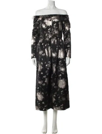 Pre-owned Markarian Floral Print Midi Length Dress In Multi