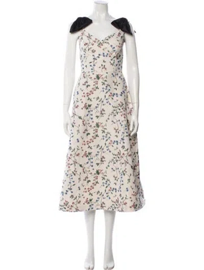 Pre-owned Markarian Floral Print Midi Length Dress In Multi