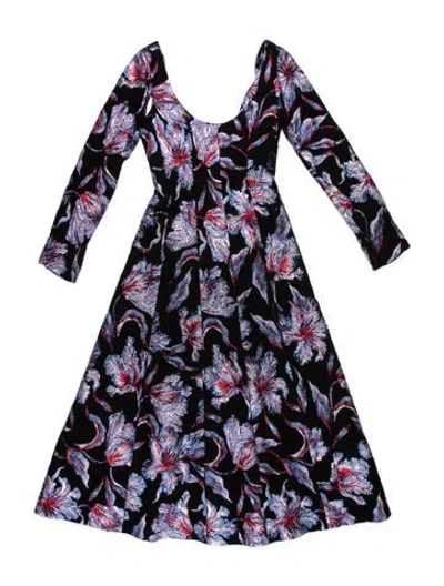 Pre-owned Markarian Floral Print Midi Length Dress In Multi