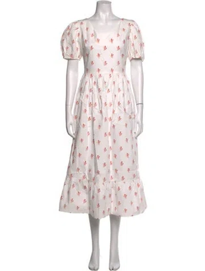 Pre-owned Markarian Floral Print Midi Length Dress In Multicolor