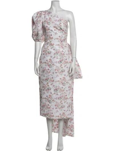 Pre-owned Markarian Floral Print Midi Length Dress In Multicolor