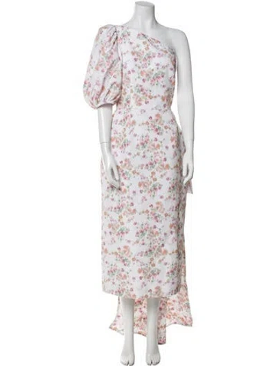 Pre-owned Markarian Floral Print Midi Length Dress In Neutral